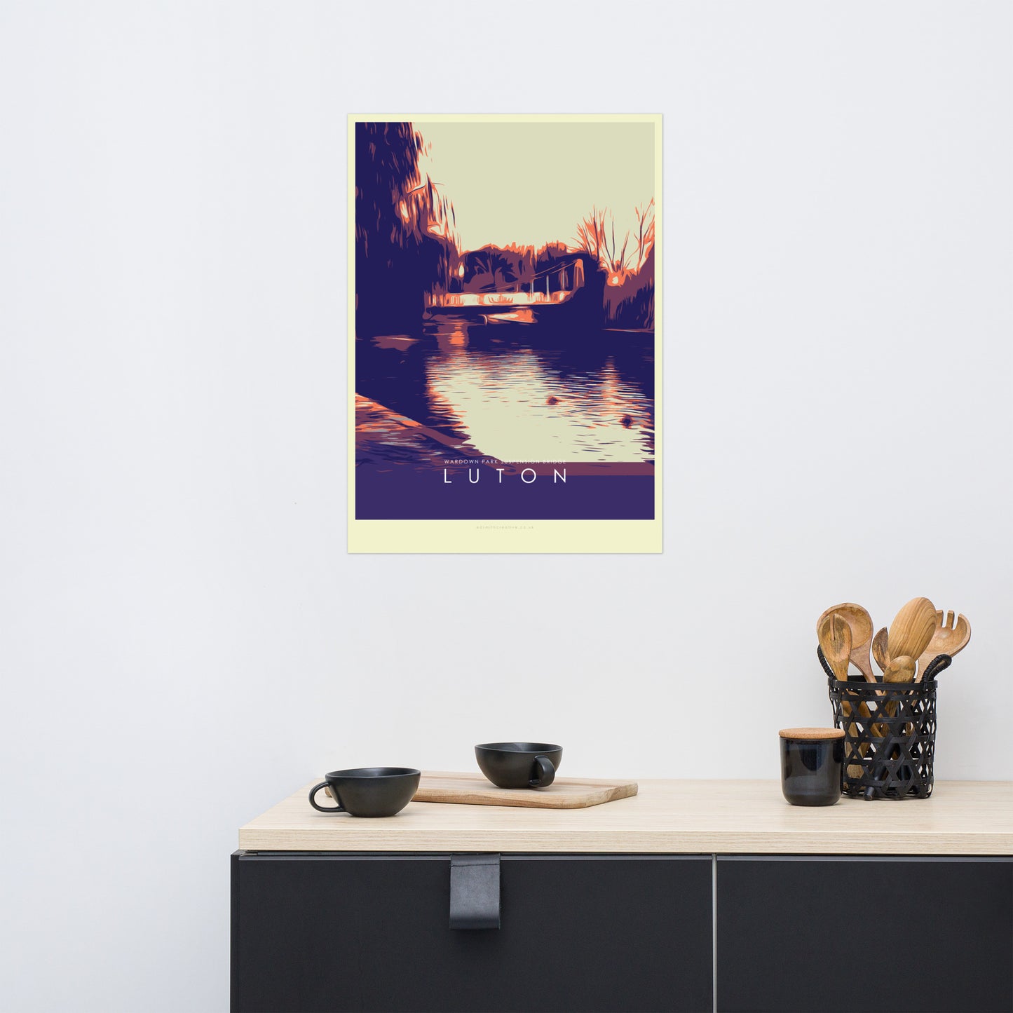 Iconic Luton Poster - Wardown Park Suspension Bridge Part 3