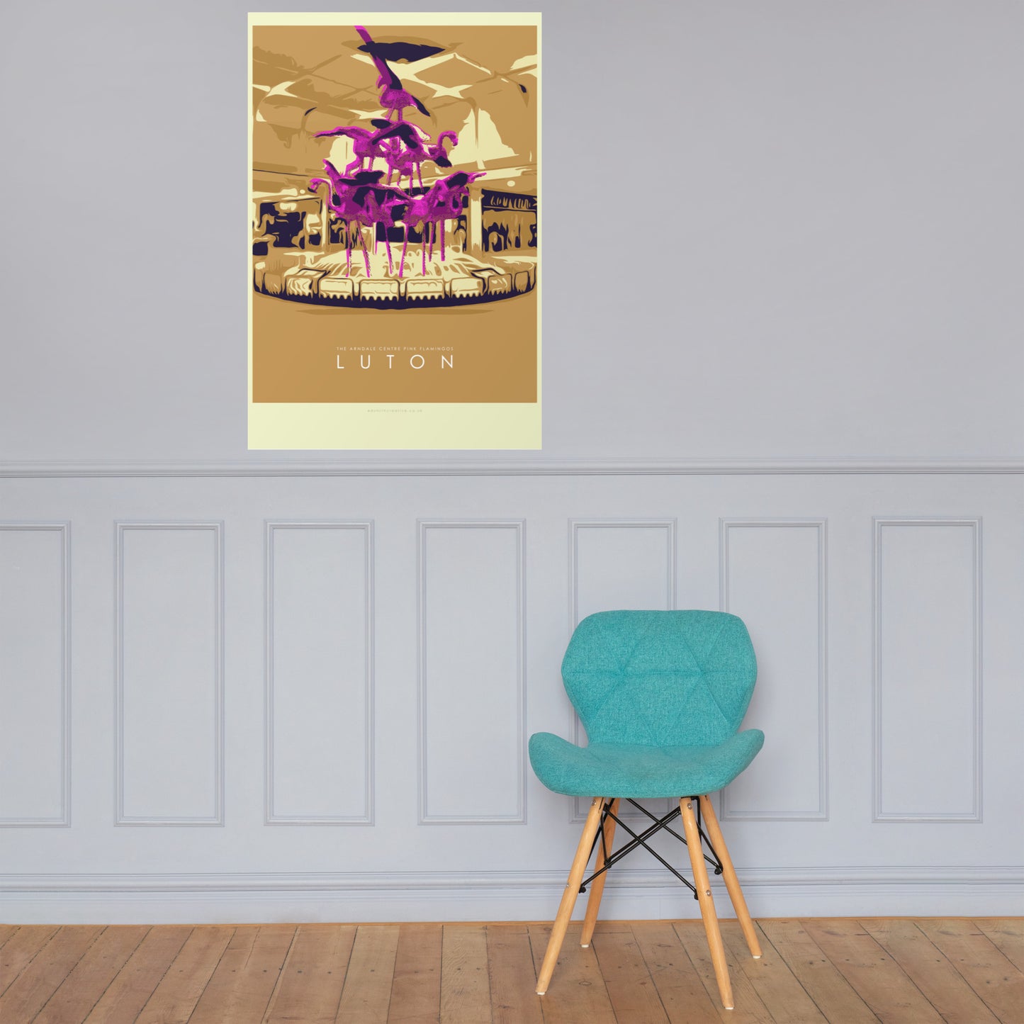 Iconic Luton Poster: The Arndale Centre Pink Flamingos
