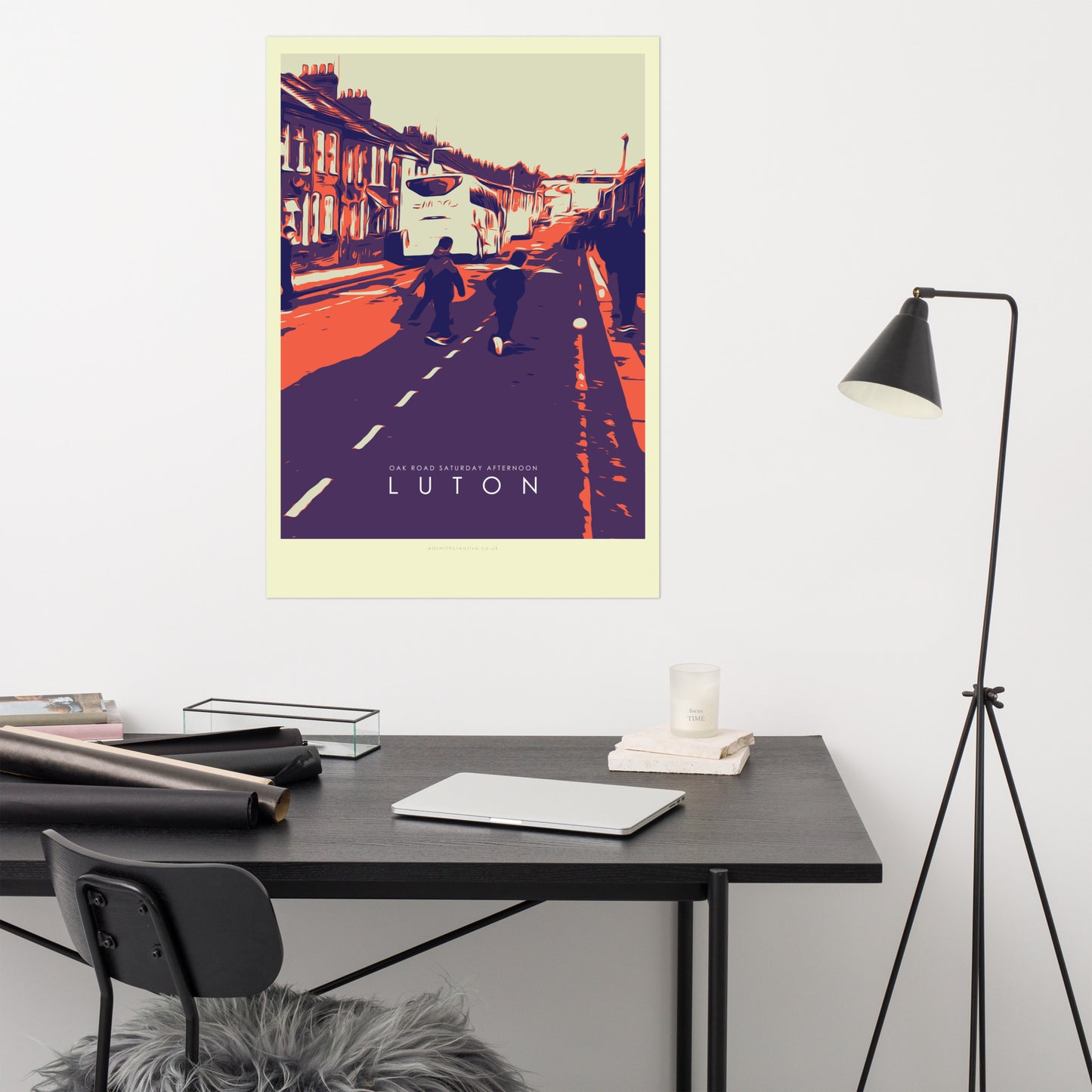 Iconic Luton Poster: Oak Road Saturday Afternoon