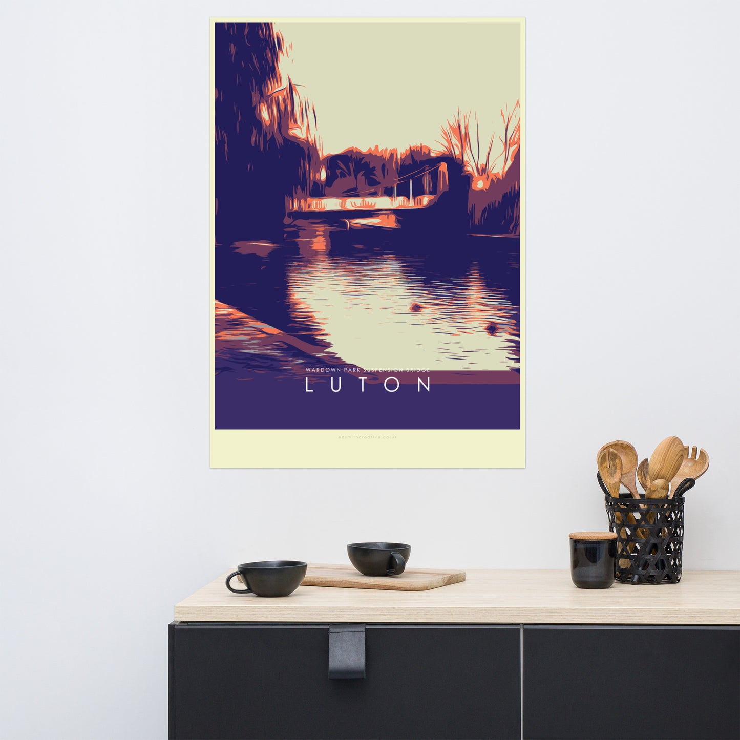 Iconic Luton Poster - Wardown Park Suspension Bridge Part 3