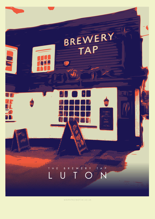 Iconic Luton Poster - The Brewery Tap, Park Street Luton