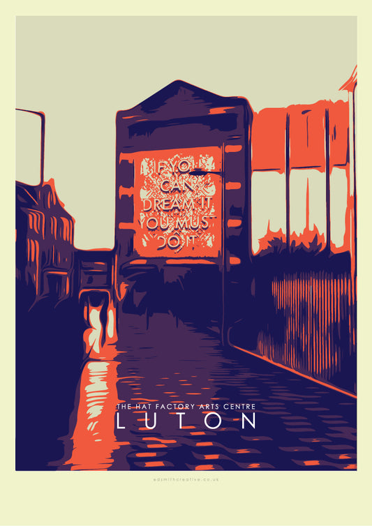 Iconic Luton Poster: The Hat Factory Arts Centre