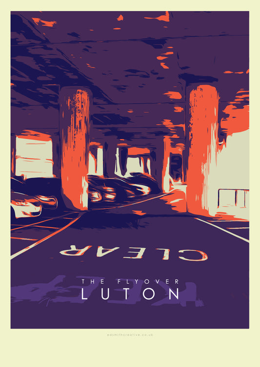 Iconic Luton Poster - The Flyover