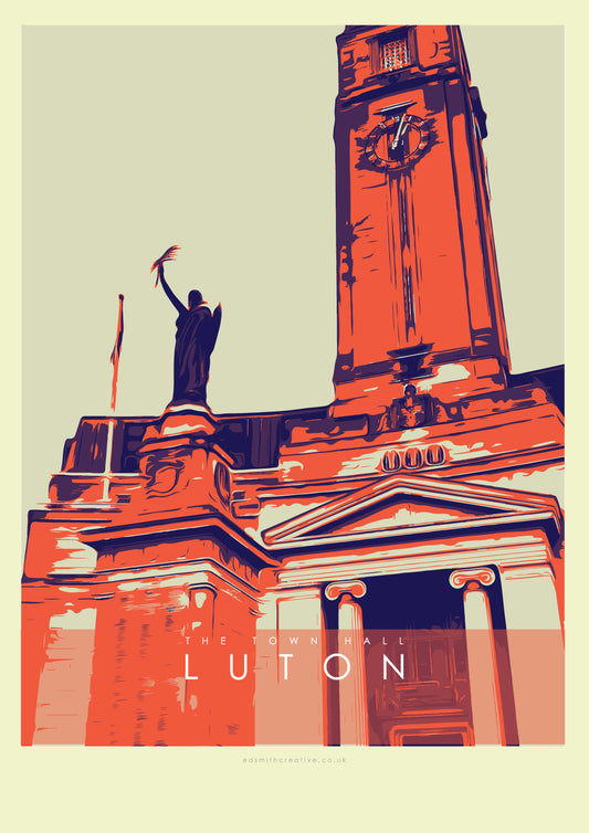 Iconic Luton Poster - Luton Town Hall